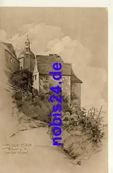 07778 Dornburg Altes Schloss Künstlerkarte   *ca.1920