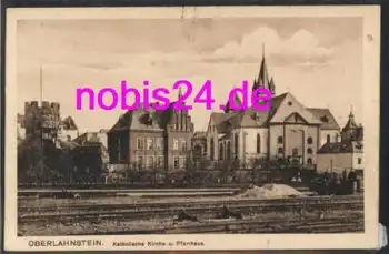 56112 Oberlahnstein Kirche und Pfarrhaus *ca.1925