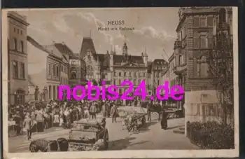 41460 Neuss Markt mit Rathaus *ca.1915