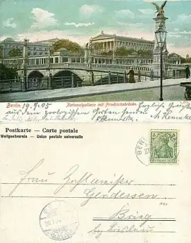 Berlin Nationalgallerie Friedrichsbrücke o 20.7.1909