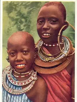 farbig Kinder mit Schmuck * ca. 1960