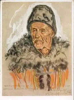 VDA Vom großen Treck Bauer August Kromreich Künstlerkarte Otto Engelhardt Kyffhäuser *ca. 1941