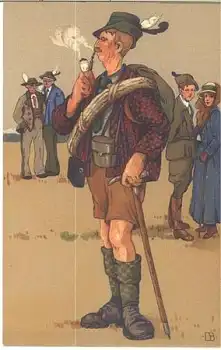 der Wanderer Künstlerkarte DB  * ca. 1910