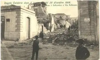 Reggio Calabria dapo il terremoto del 28.12.1908 Icesa 2.9. e via pellicano