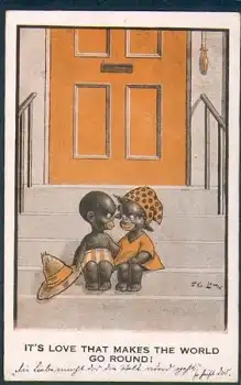 farbig Kinder Comique Series 2579 Künstlerkarte F.G. Lewin o 15.1.1921