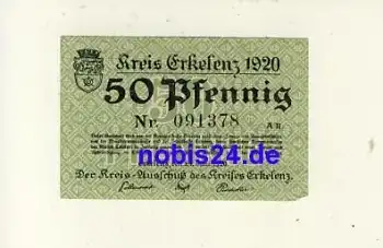 41812 Erkelenz Notgeld 50 Pfennige 1920