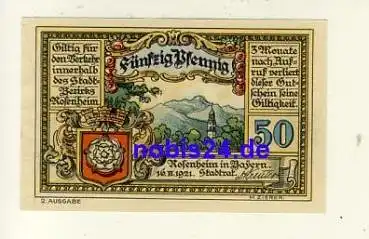 83024 Rosenheim Notgeld 50 Pfennige 1921