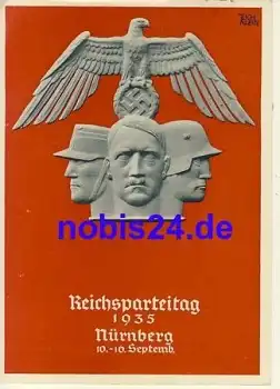 Reichsparteitag Nürnberg Propagandakarte Adolf Hitler Adler o 1935