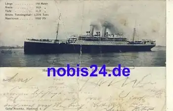 P.D. Blücher Passagierschiff o 1911 Hamburg – Amerika Linie