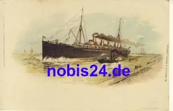 Dampfschiff  im Hafen *ca.1900
