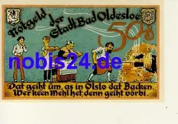23843 Bad Oldesloe Notgeld 50 Pfennige um 1920