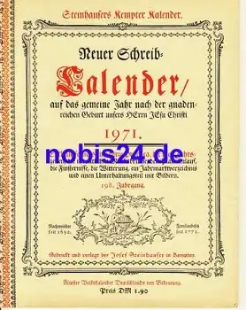 Steinhausens Neuer Schreib Kalender 1971