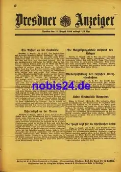 Dresden Sonderblatt 1914 Dresdner Anzeiger