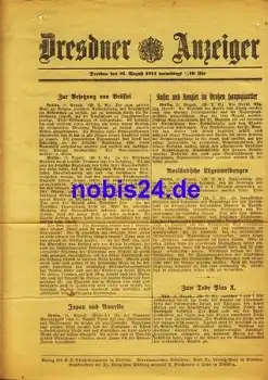 Dresden Sonderblatt 1.WK Dresdner Anzeiger 1914