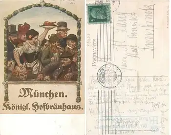 München Hofbräuhaus Künstlerkarte o 1.5.1912