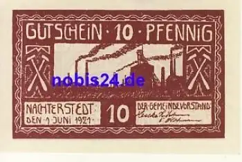 06469 Nachterstedt Notgeld 10 Pfennige um 1920