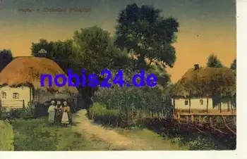 Widoki Dorfansicht Künstlerkarte o 1918