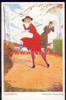 Plantikow Künstlerkarte Nr. 6492 "Stürmische Begegnung " *ca. 1920