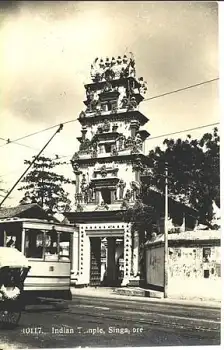 Indian Temple  Strassenbahn Singapore * ca. 1920