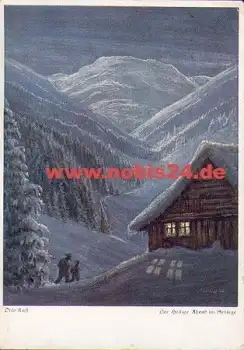 Kraft Otto "der Heilige Abend im Gebirge" Küntlerkarte Wichmann 7519 o 21.12.1935
