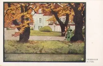 Liebermann Künstlerkarte  "im Park" * ca. 1920