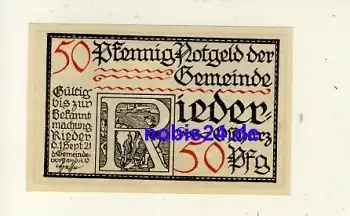 06507 Rieder Notgeld 50 Pfennige 1921