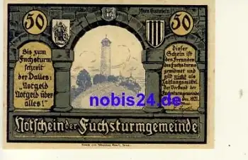07751 Fuchsturmgemeinde Notgeld 50 Pfennige 1921