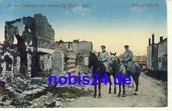 Somme Py zerstört Reiter *ca.1915