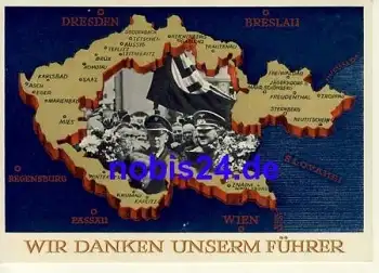 Propaganda Wir danken unserem Führer Ganzsache 1938