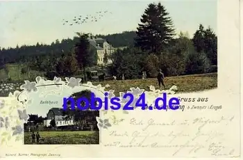 08297 Guter Brunnen mit Badehaus Zwönitz o 1906