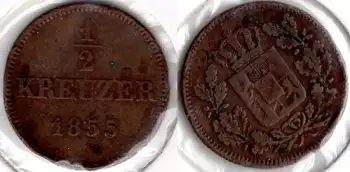 Bayern 1/2 Kreuzer 1855