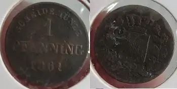 Bayern 1 Pfennig 1861