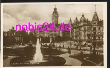 Leipzig am neues Rathaus Brunnen  *ca.1930