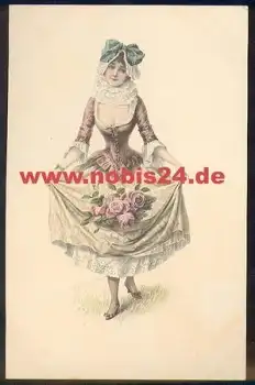 Frau mit Rosen Künstlerkarte M.M. Vienne sig. M. Munk No. 505 *ca. 1920