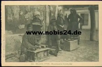 Schuhputzer in Mazedonien gebr. 1918