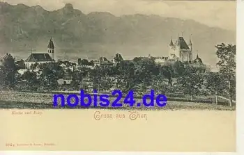 Thun Kirche und Burg Schweiz *ca.1900