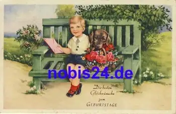 Dackel Geburtstag Kind o 1937
