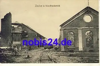 Nordfrankreich Zeche zerstört  *ca.1917