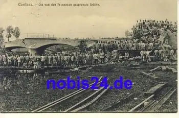 Conflans gesprengte Brücke Region Île-de-France o 1914