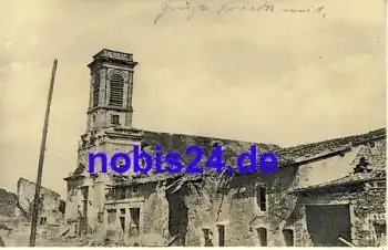 Ornes Kirche mit Pfarrhaus zerstört *ca.1915
