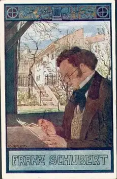 Franz Schubert Komponist  Künstlerkarte E. Kutzer * ca. 1920