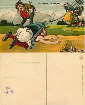 Ballonfahrer Humorkarte *ca. 1910