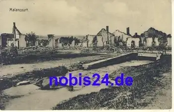 Malancourt zerstört Département de la Meuse *ca.1916