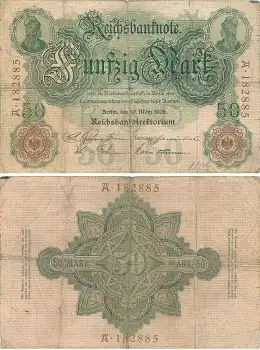 50 Mark Reichsbanknote 10. März 1906 RO25 DEU-22
