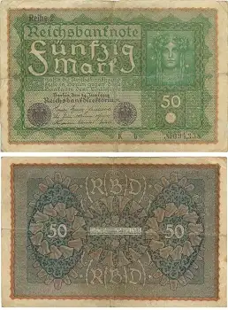 50 Mark Reichsbanknote 24. Juni 1919 RO62b DEU-71b