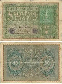 50 Mark Reichsbanknote 24. Juni 1919 RO62c DEU-71c