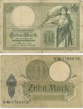 10 Mark Reichskassenschein 6. Oktober 1906 RO27b DEU-53b