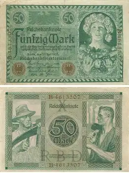 50 Mark Reichsbanknote 23. Juli 1920 RO66 DEU-74