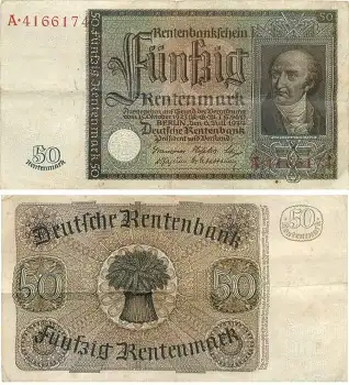 Fünfzig Rentenmark Rentenbankschein 6. Juli 1934 RO165 DEU-221
