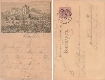 Wartburg 1879 Eisenach Vorläufer Privatganzsache PP4F30 o 13.5.1879